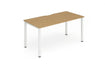 Evolve Plus 1400mm Single Starter Desk Oak Top White Frame BE115