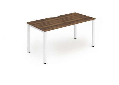 Evolve Plus 1200mm Single Starter Desk Walnut Top White Frame BE117
