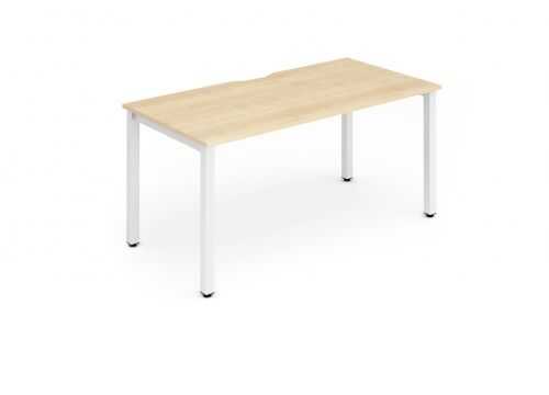 Evolve Plus 1200mm Single Starter Desk Maple Top White Frame BE119