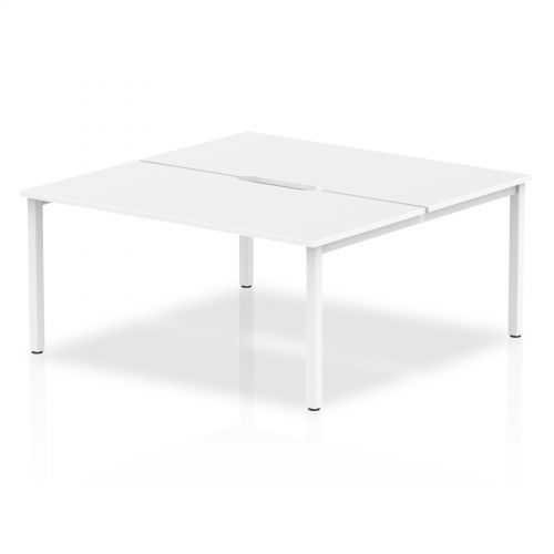 Evolve Plus 1600mm Back to Back 2 Person Desk White Top White Frame BE146