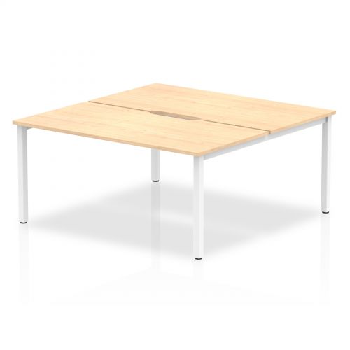 Evolve Plus 1600mm Back to Back 2 Person Desk Maple Top White Frame BE149