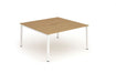 Evolve Plus 1400mm Back to Back 2 Person Desk Oak Top White Frame BE155