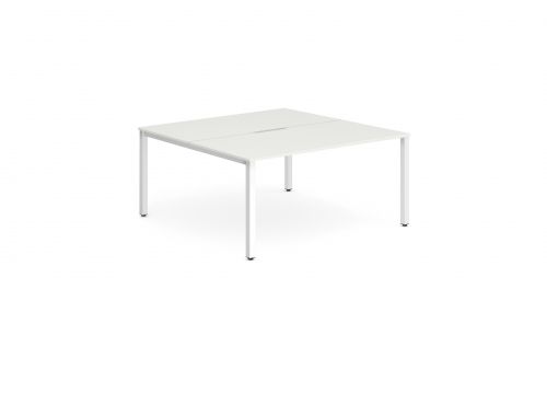 Evolve Plus 1200mm Back to Back 2 Person Desk White Top White Frame BE156