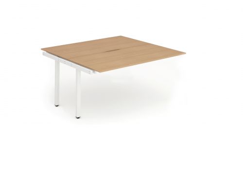 Evolve Plus 1400mm Back to Back Extension Kit Beech Top White Frame BE193