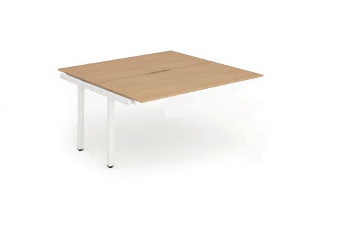 Evolve Plus 1200mm Back to Back Extension Kit Beech Top White Frame BE198