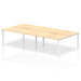 Evolve Plus 1600mm Back to Back 4 Person Desk Maple Top White Frame BE229