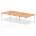 Evolve Plus 1600mm Back to Back 4 Person Desk Oak Top White Frame BE230
