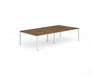Evolve Plus 1400mm Back to Back 4 Person Desk Walnut Top White Frame BE232