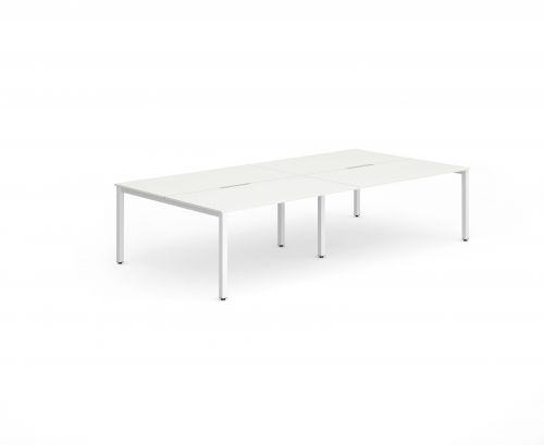 Evolve Plus 1200mm Back to Back 4 Person Desk White Top White Frame BE236