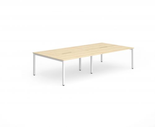 Evolve Plus 1200mm Back to Back 4 Person Desk Maple Top White Frame BE239