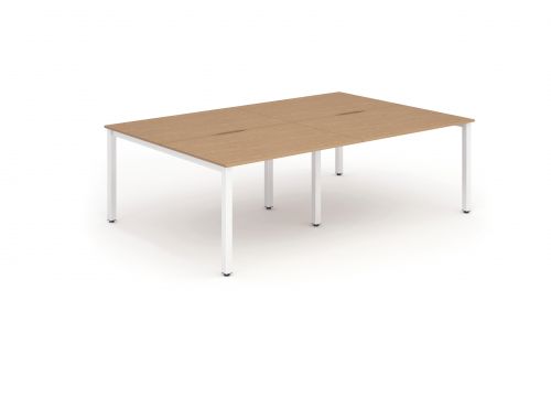 Evolve Plus 1200mm Back to Back 4 Person Desk Oak Top White Frame BE240