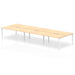 Evolve Plus 1600mm Back to Back 6 Person Desk Maple Top White Frame BE269