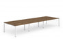Evolve Plus 1400mm Back to Back 6 Person Desk Walnut Top White Frame BE272