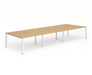 Evolve Plus 1400mm Back to Back 6 Person Desk Beech Top White Frame BE273