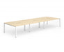Evolve Plus 1400mm Back to Back 6 Person Desk Maple Top White Frame BE274