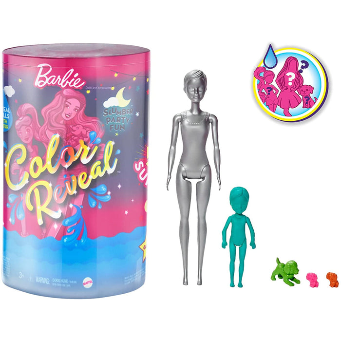 Barbie Colour Reveal Slumber Party Dolls & 50 Accessories Pack /GRK14