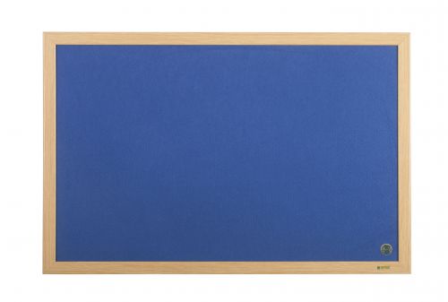 Best Value Bi-Office Earth-It Exec Blue Felt Ntcbrd Oak Frme 90x60cm