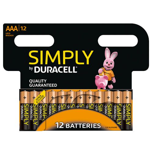 Best Value Duracell AAA SIMPLY Batteries PK12