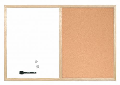 Best Value Bi-Office Combo Board Pine Frame 900mm X 600mm